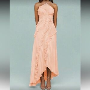 REVOLVE Ruffled Peach Maxi Dress